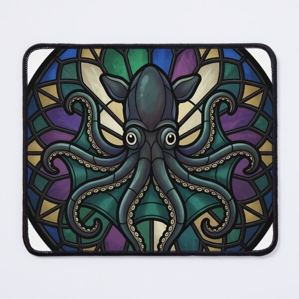 Item preview, Gothic Rose Window — Vampire Squid in Stained Glass designed and sold by IllumeInk.