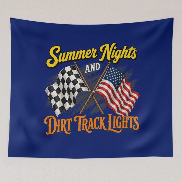 Item preview, Summer Nights Dirt Track Races American Speedway Flag designed and sold by timothymurp.