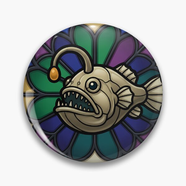 Item preview, Gothic Rose Window — Deep Sea Anglerfish in Stained Glass designed and sold by IllumeInk.