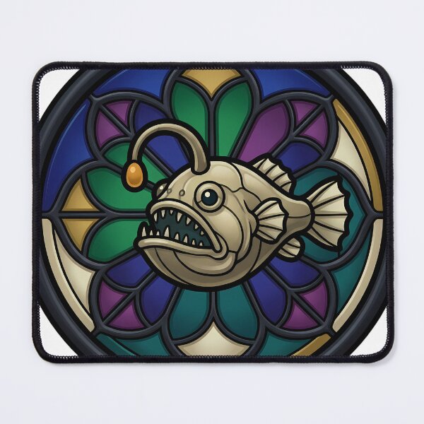 Item preview, Gothic Rose Window — Deep Sea Anglerfish in Stained Glass designed and sold by IllumeInk.