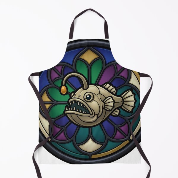 Item preview, Gothic Rose Window — Deep Sea Anglerfish in Stained Glass designed and sold by IllumeInk.