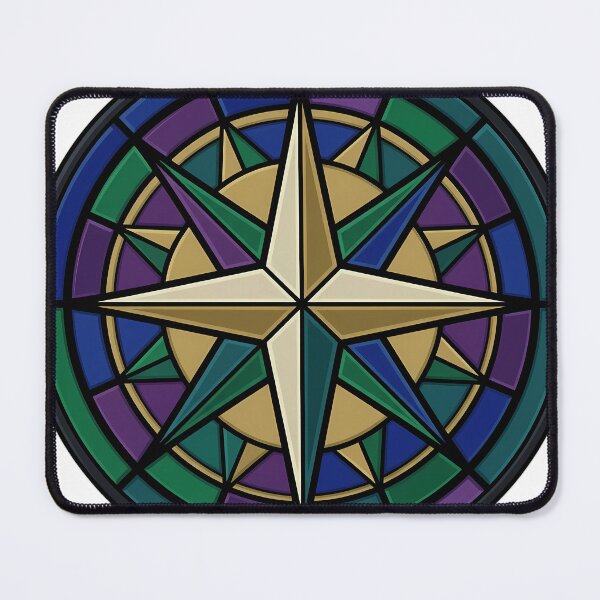 Item preview, Gothic Rose Window — Ship's Compass Rose in Stained Glass designed and sold by IllumeInk.