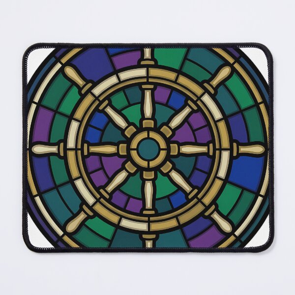Item preview, Gothic Rose Window — Ship's Wheel in Stained Glass designed and sold by IllumeInk.