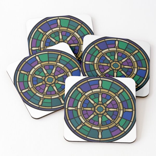 Item preview, Gothic Rose Window — Ship's Wheel in Stained Glass designed and sold by IllumeInk.