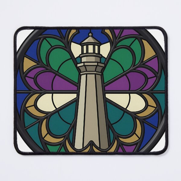 Item preview, Gothic Rose Window — Stone Lighthouse in Stained Glass designed and sold by IllumeInk.