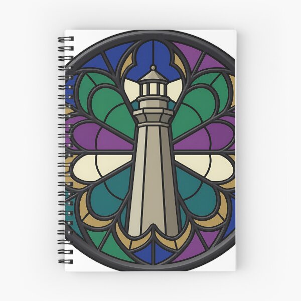 Item preview, Gothic Rose Window — Stone Lighthouse in Stained Glass designed and sold by IllumeInk.
