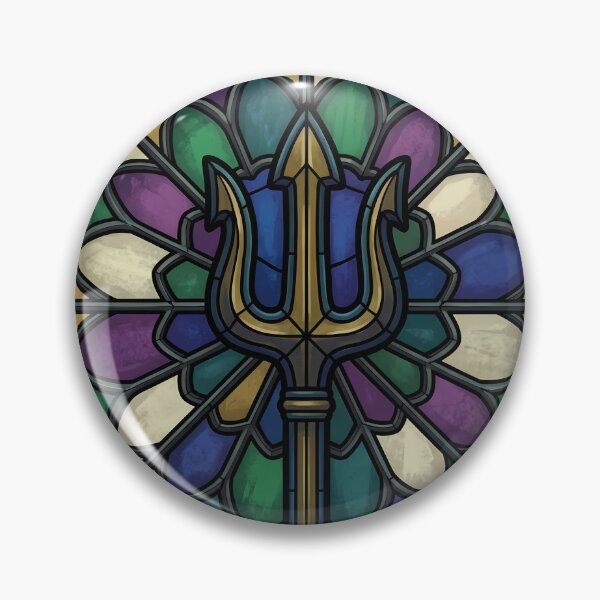 Item preview, Gothic Rose Window — Three Pronged Trident in Stained Glass designed and sold by IllumeInk.