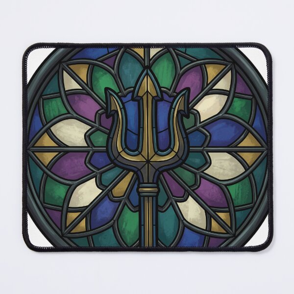 Item preview, Gothic Rose Window — Three Pronged Trident in Stained Glass designed and sold by IllumeInk.