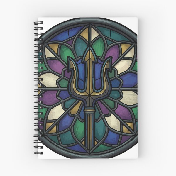 Item preview, Gothic Rose Window — Three Pronged Trident in Stained Glass designed and sold by IllumeInk.