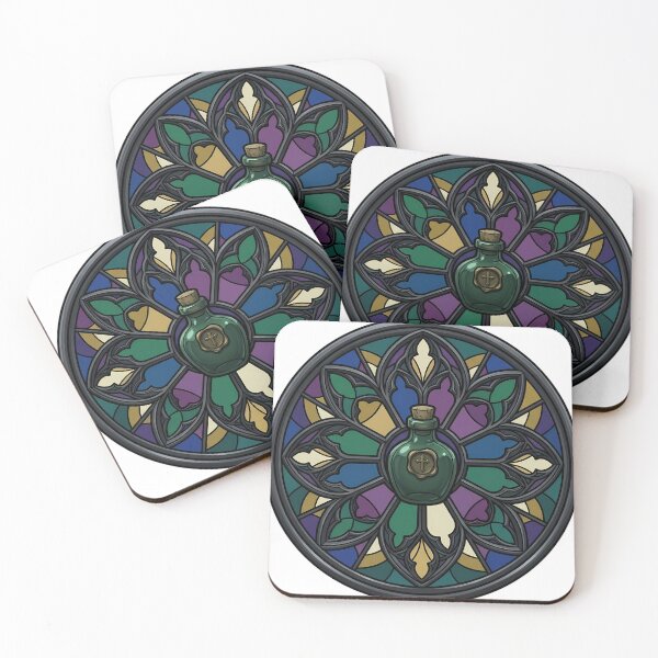 Item preview, Gothic Rose Window — Sealed Message Bottle in Stained Glass designed and sold by IllumeInk.