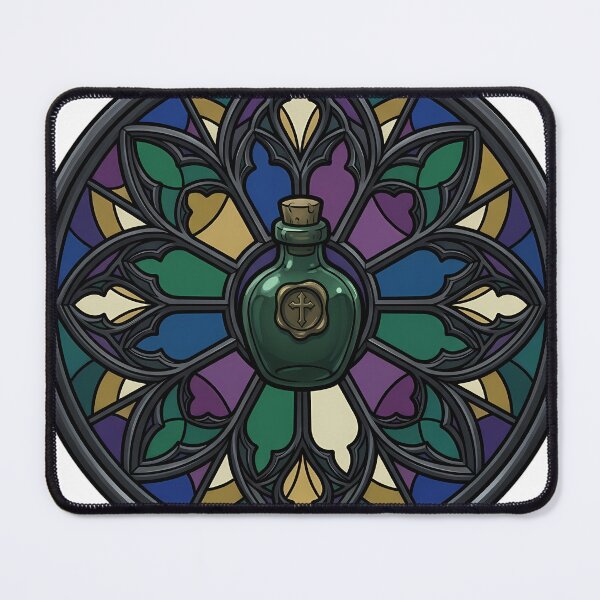 Item preview, Gothic Rose Window — Sealed Message Bottle in Stained Glass designed and sold by IllumeInk.