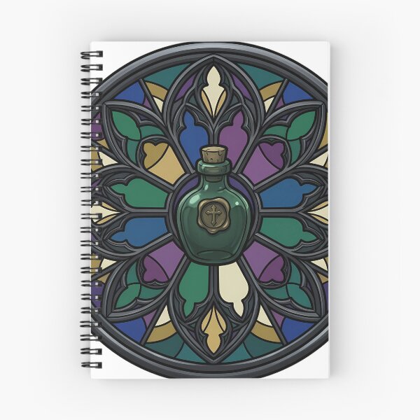 Item preview, Gothic Rose Window — Sealed Message Bottle in Stained Glass designed and sold by IllumeInk.