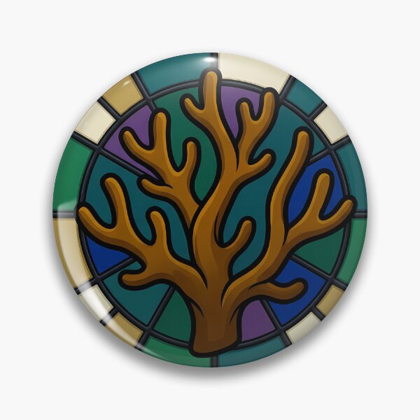 Item preview, Gothic Rose Window — Dark Amber Coral Branch in Stained Glass designed and sold by IllumeInk.