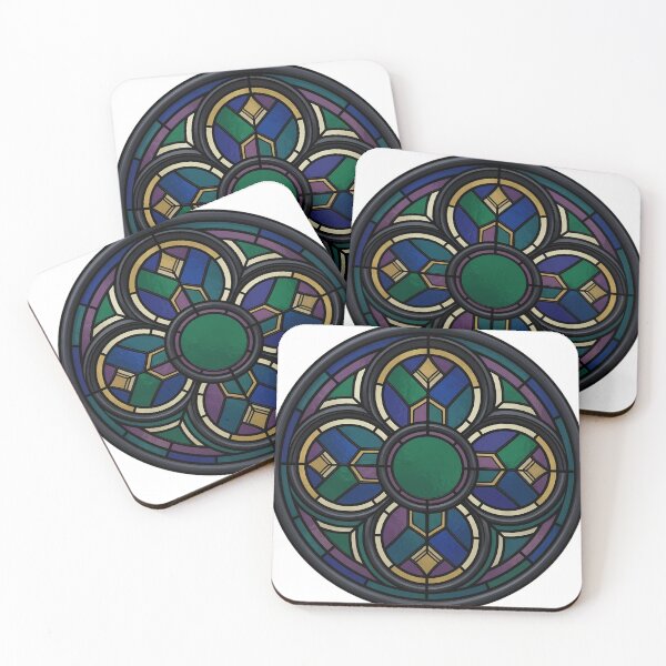 Item preview, Gothic Rose Window — Quatrefoil Tracery Medallion in Stained Glass designed and sold by IllumeInk.