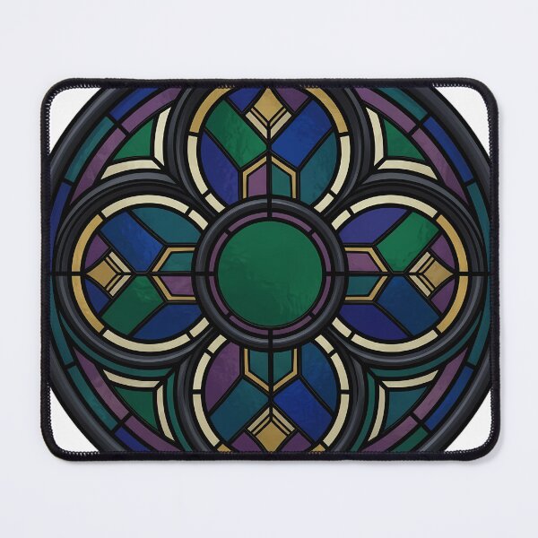 Item preview, Gothic Rose Window — Quatrefoil Tracery Medallion in Stained Glass designed and sold by IllumeInk.