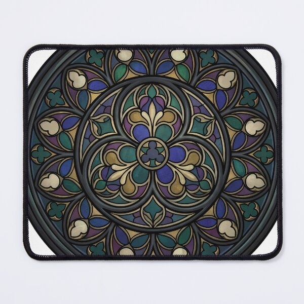 Item preview, Gothic Rose Window — Trefoil Tracery Medallion in Stained Glass designed and sold by IllumeInk.