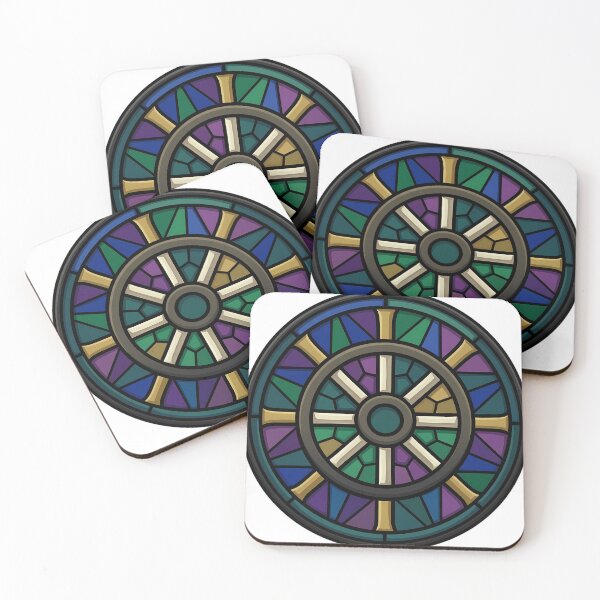 Item preview, Gothic Rose Window — Eight Spoked Wheel Window in Stained Glass designed and sold by IllumeInk.