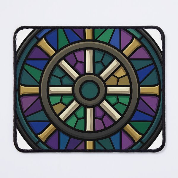 Item preview, Gothic Rose Window — Eight Spoked Wheel Window in Stained Glass designed and sold by IllumeInk.