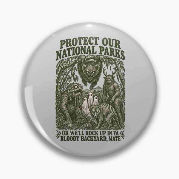Item preview, Protect National Parks Aussie Cryptid Backyard Horror Tee designed and sold by Yellowriversss.