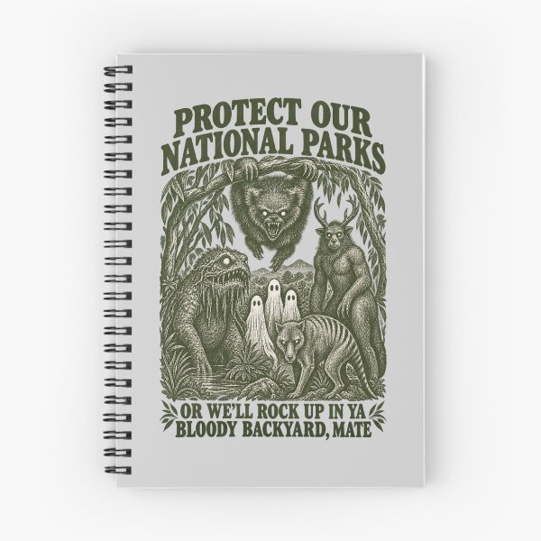 Item preview, Protect National Parks Aussie Cryptid Backyard Horror Tee designed and sold by Yellowriversss.