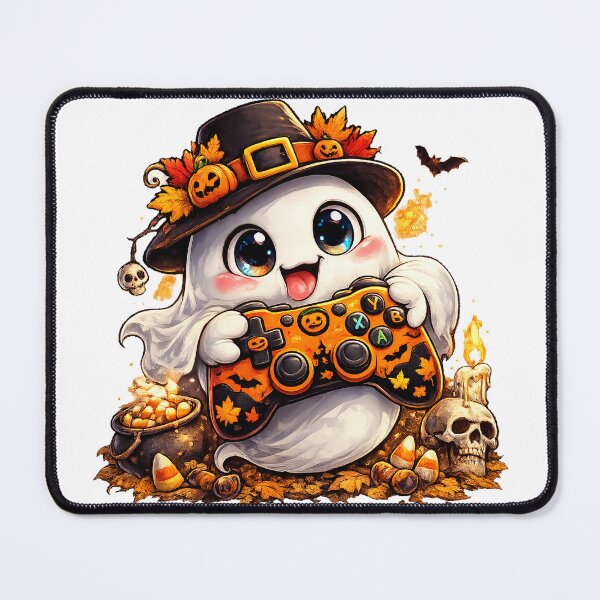 Item preview, Cute Boo with Game Controllers Halloween Gamer Gift  designed and sold by QuiteOrbit.