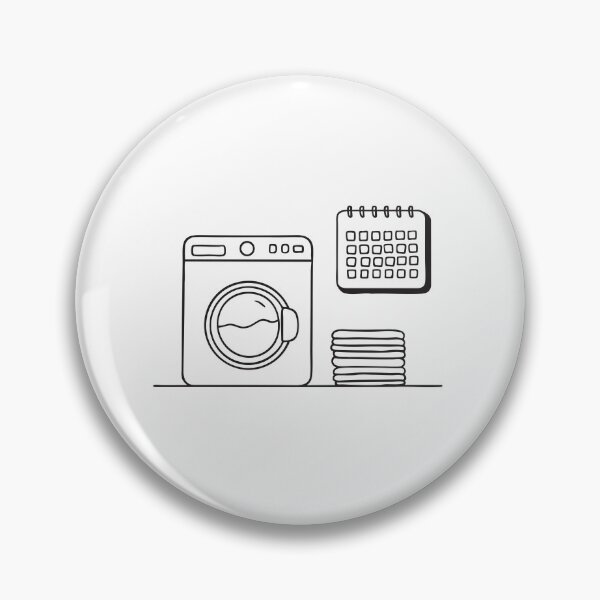 Item preview, A washing machine near a wall-mounted calendar with laundry notes designed and sold by rasagamastore.