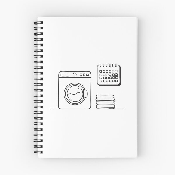 Item preview, A washing machine near a wall-mounted calendar with laundry notes designed and sold by rasagamastore.