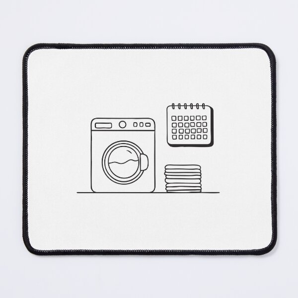 Item preview, A washing machine near a wall-mounted calendar with laundry notes designed and sold by rasagamastore.
