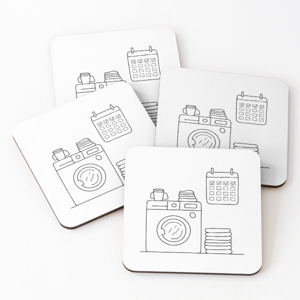 Item preview, A washing machine near a wall calendar designed and sold by rasagamastore.