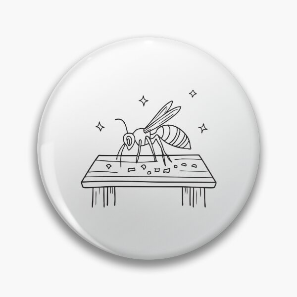 Item preview, A wasp crawling on a picnic table with scattered crumbs designed and sold by rasagamastore.