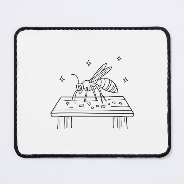 Item preview, A wasp crawling on a picnic table with scattered crumbs designed and sold by rasagamastore.