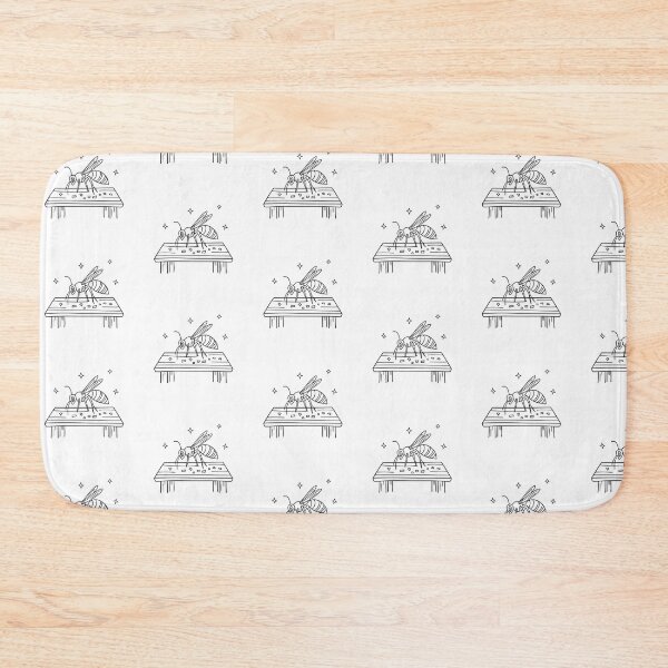 Item preview, A wasp crawling on a picnic table with scattered crumbs designed and sold by rasagamastore.