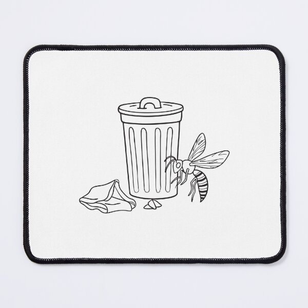 Item preview, A wasp near a trash bin with leftover food wrappers designed and sold by rasagamastore.