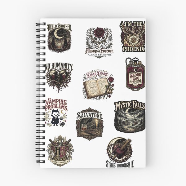 Artikelvorschau, Vampire Diaries Sticker-Pack – TVD Mystic Falls Vampire Fandom Sticker entworfen und verkauft von Fandom Universe.