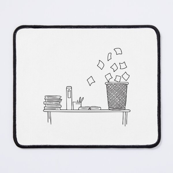 Item preview, A wastebasket beside a desk with scattered papers designed and sold by rasagamastore.