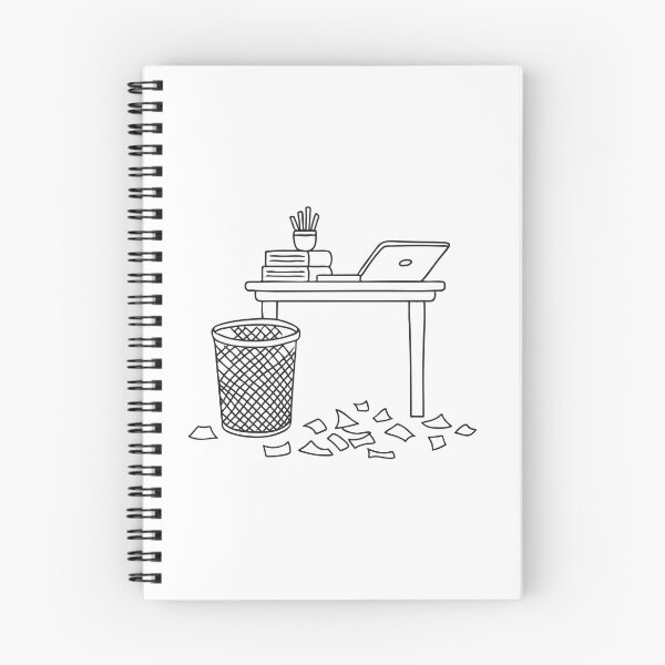 Item preview, A wastebasket on the floor beside a desk with scattered papers designed and sold by rasagamastore.