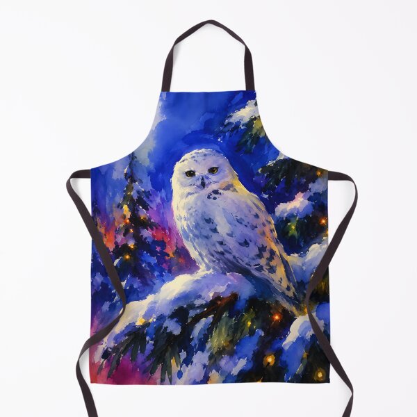 Item preview, Snowy Owl Moonlit Winter Watercolor designed and sold by Amalia Gutyz.