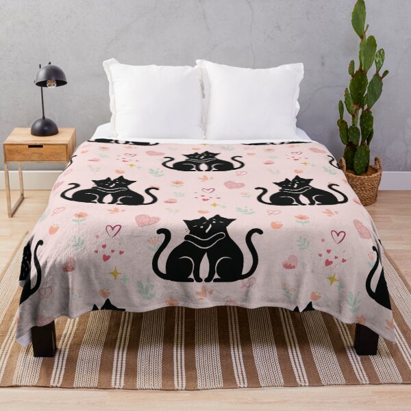Item preview, Cute Black Cats Hugging Seamless Pattern designed and sold by prapapon.