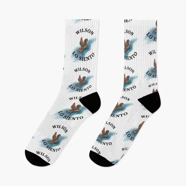 Aperçu de l'œuvre Wilson, Lo Siento Coq sur un radeau | T-shirt humoristique espagnol vintage avec gravure de coq et excuses créée et vendue par LoFizzy.