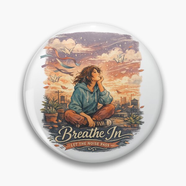 Item preview, Breathe In Let the Noise Pass Mindfulness Calm Mental Wellness Quote Design designed and sold by inkoutninja.