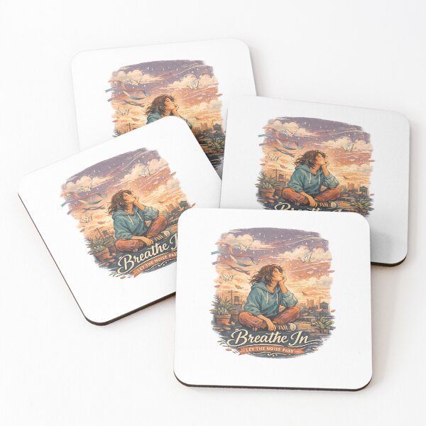 Item preview, Breathe In Let the Noise Pass Mindfulness Calm Mental Wellness Quote Design designed and sold by inkoutninja.
