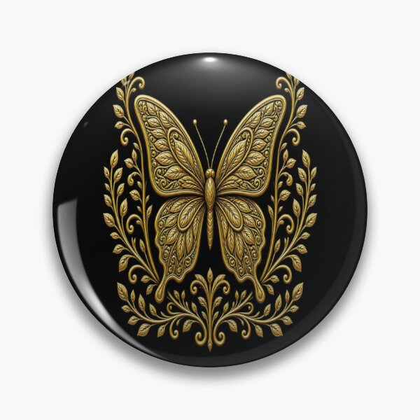 Item preview, Golden Butterfly Emblem - Ornate Baroque Botanical Art Deco designed and sold by Breezes-of-Ida.