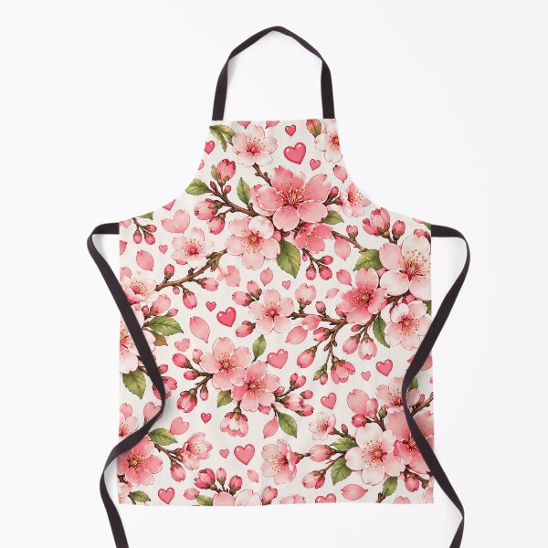 Aperçu de l'œuvre Motif fleurs de cerisier et mini cœurs – Esthétique florale Sakura rose mignonne créée et vendue par RJACreative.