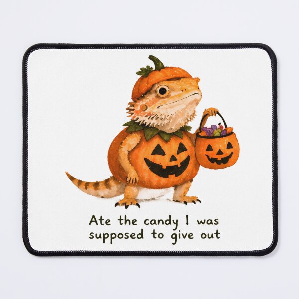 Item preview, Bearded Dragon Halloween Pumpkin Costume Candy Thief Art designed and sold by Messybeardie1.
