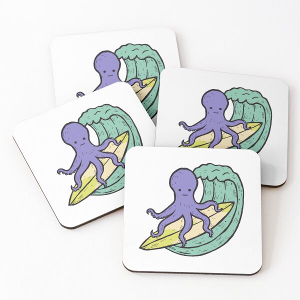 Item preview, Surfing Octopus Riding a Wave designed and sold by BysonDesigns.