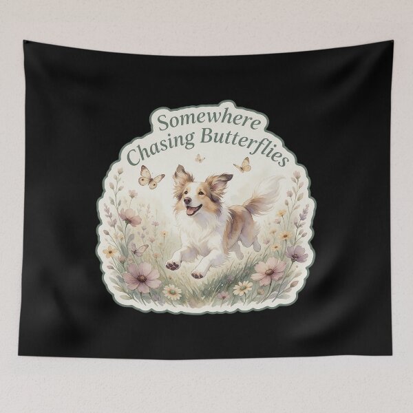 Item preview, Dog Memorial Watercolor — Chasing Butterflies designed and sold by TheCalmEdit.