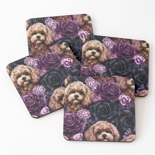 Item preview, Patrón de rosas Cavoodle designed and sold by Nocturne Paws.