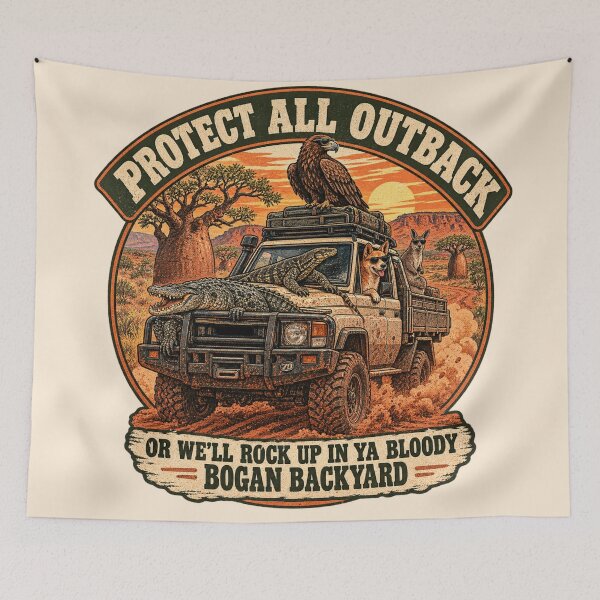 Item preview, Protect All Outback Bogan Backyard Adventure Ute Tee designed and sold by Yellowriversss.