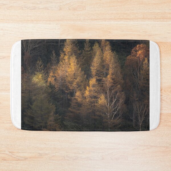 Item preview, Golden Sunlight Illuminating Autumn Forest Trees designed and sold by Mylieton.