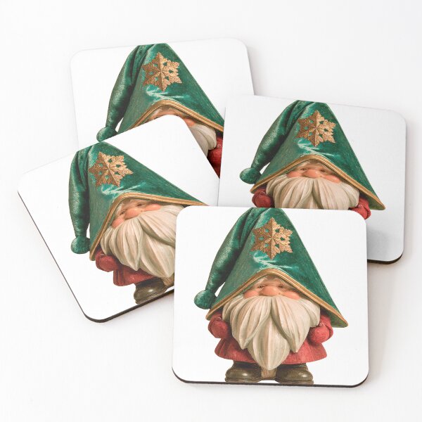 Item preview, Emerald Christmas Gnome with a Burgundy Coat designed and sold by Ink and Wink.